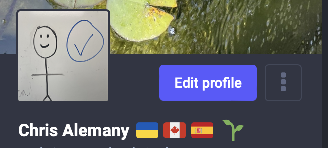 A screenshot of the top of my profile page on Mastodon.